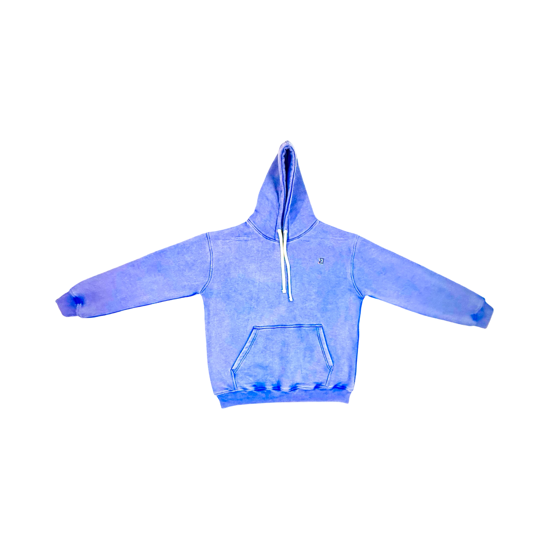 Blue Acid Wash Fleece Hoodie — Cold Gear
