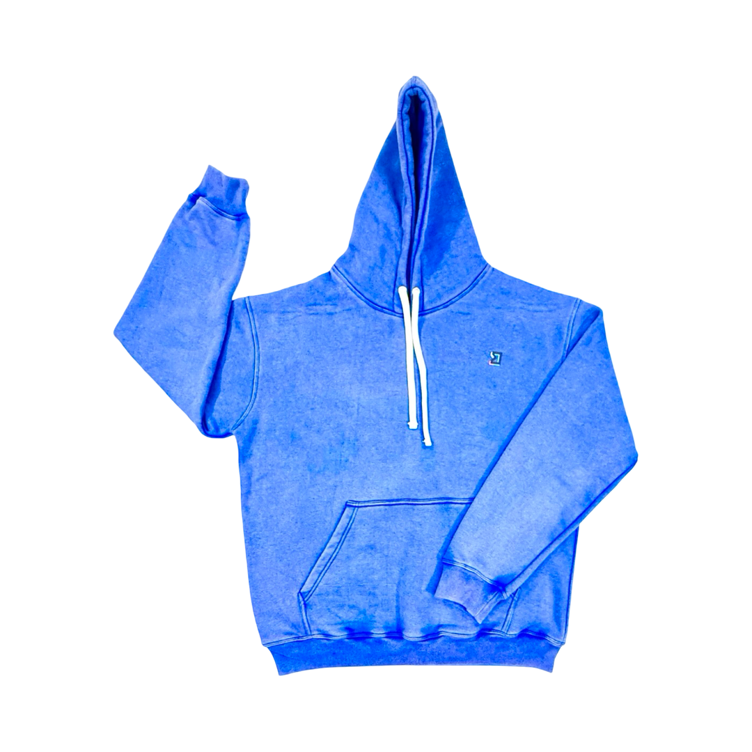 Blue Acid Wash Fleece Hoodie — Cold Gear