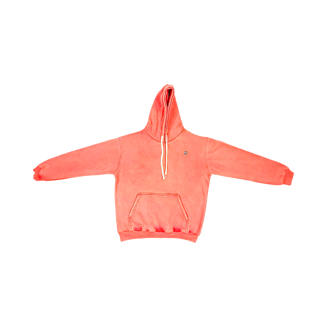 Red Acid Wash Fleece Hoodie — Cold Gear