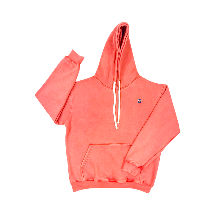 Red Acid Wash Fleece Hoodie — Cold Gear