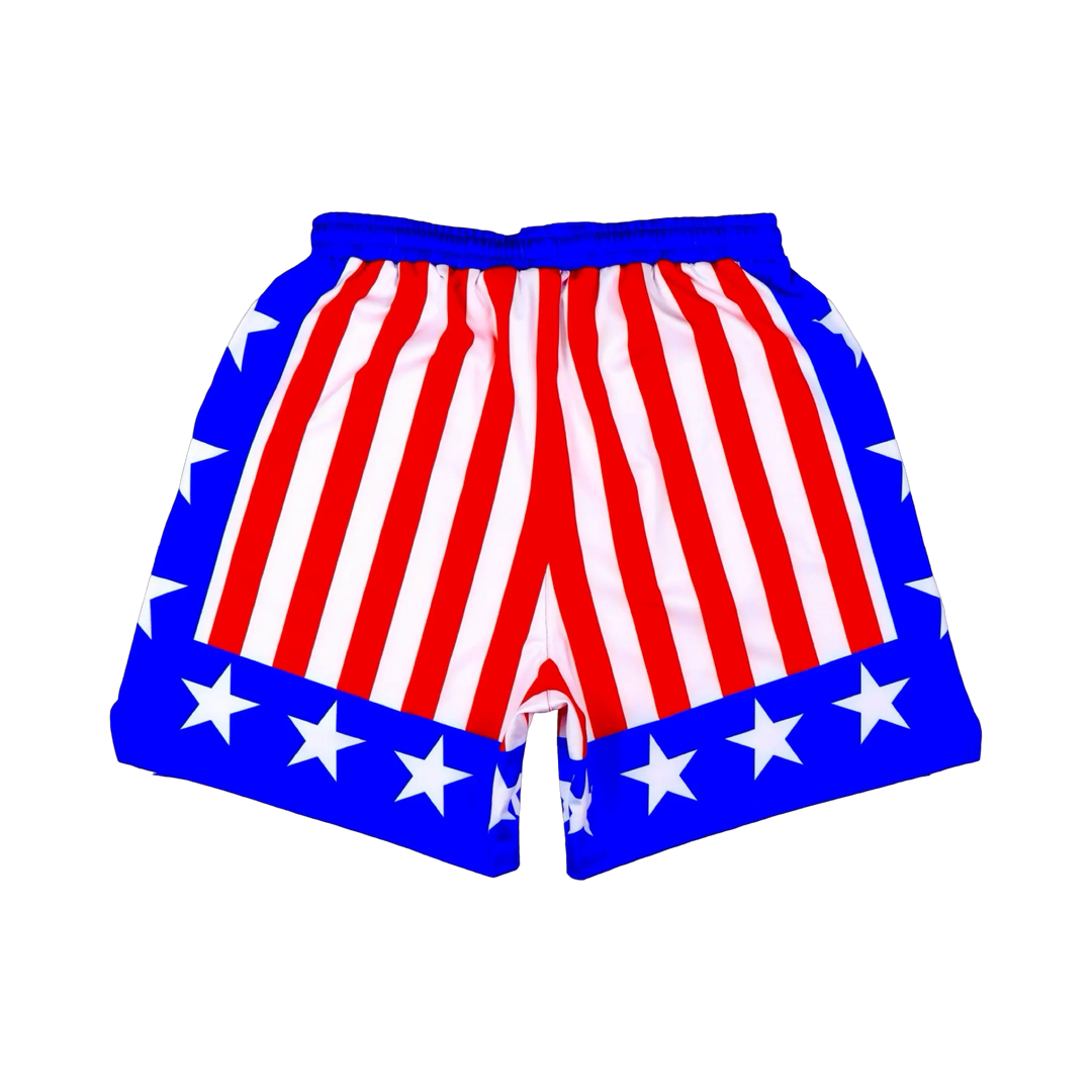 Apollo Red White and Blue Athletic Soft Dry-Fit Shorts