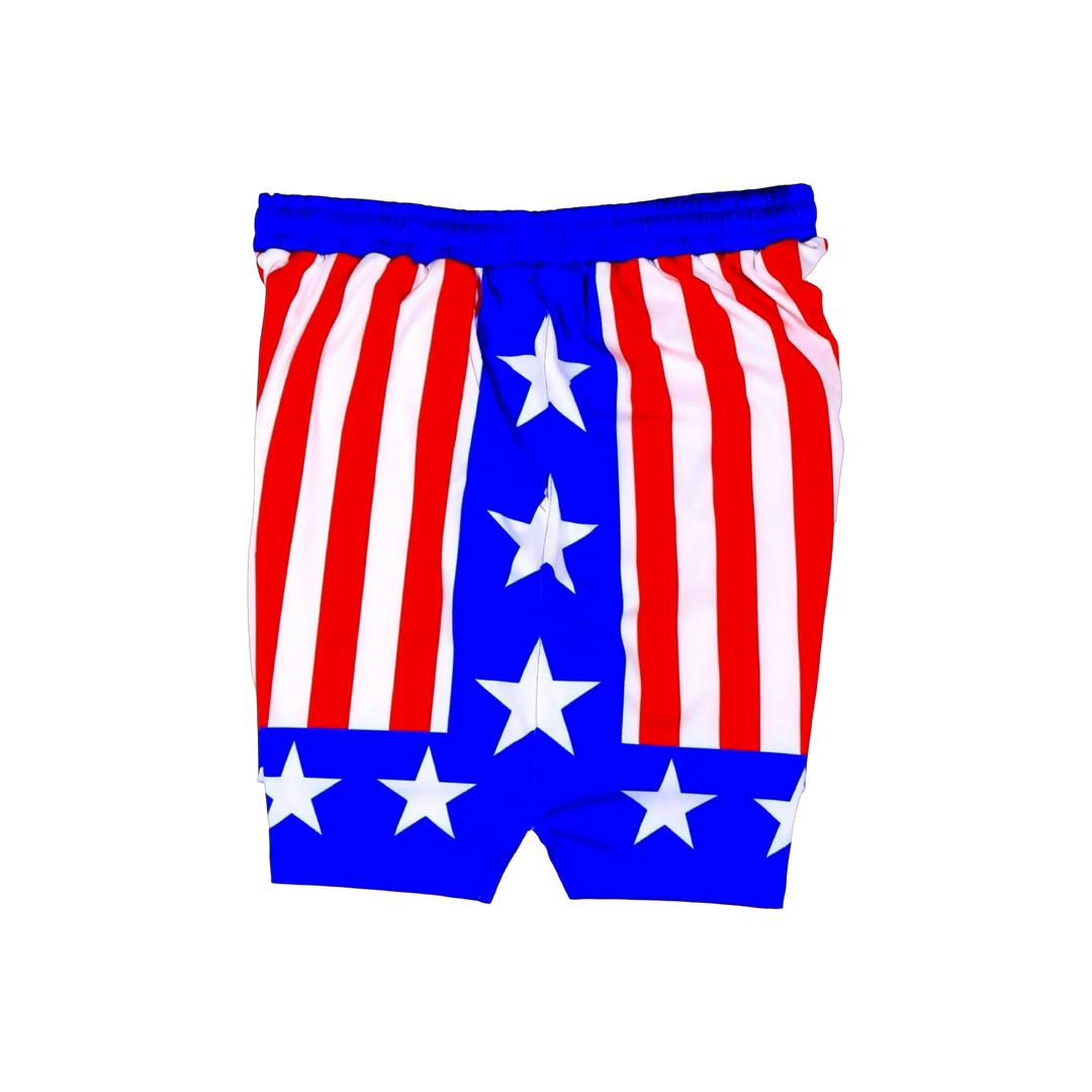 Apollo Red White and Blue Athletic Soft Dry-Fit Shorts