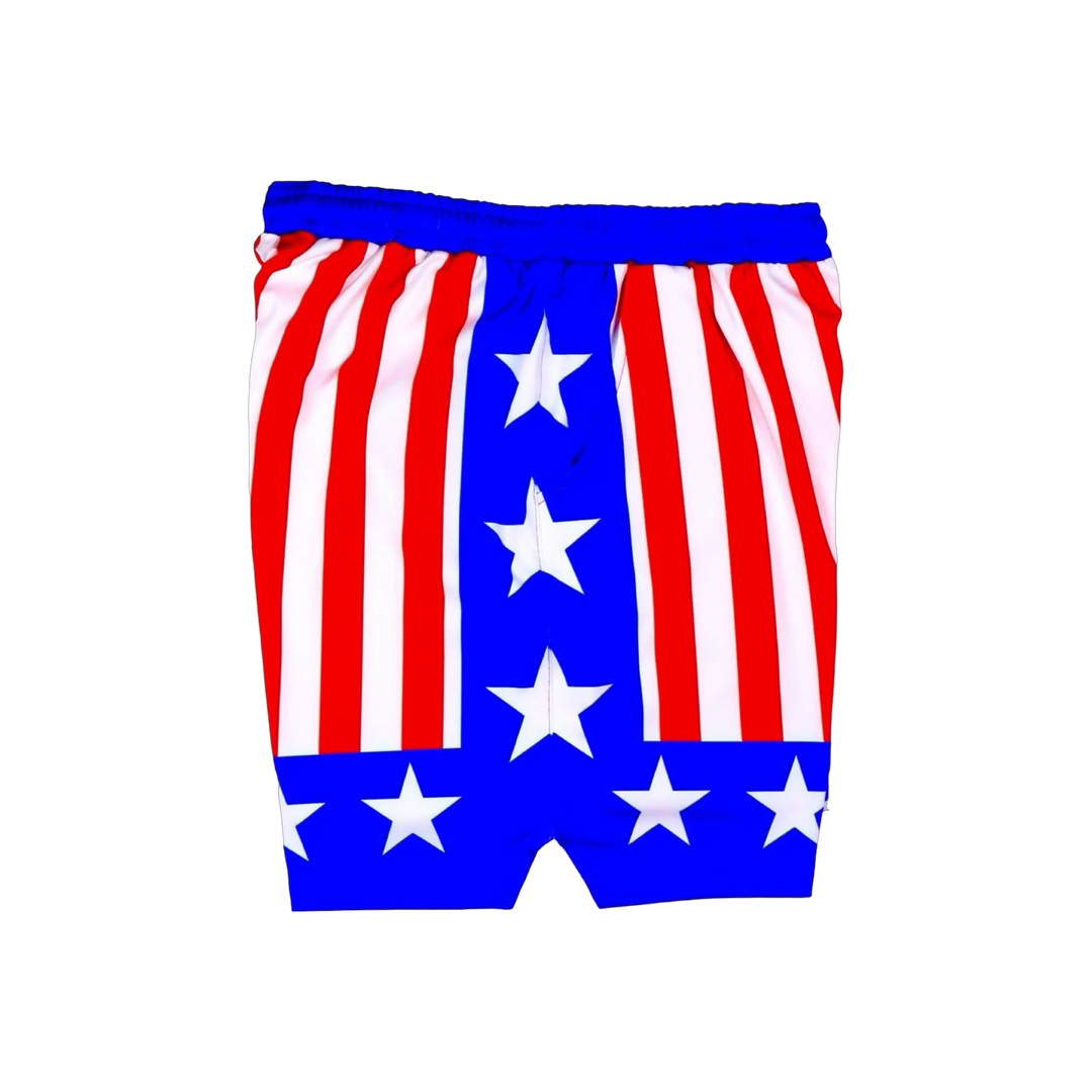 Apollo Red White and Blue Athletic Soft Dry-Fit Shorts