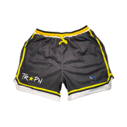 Black and yellow mesh pro style Basketball Shorts