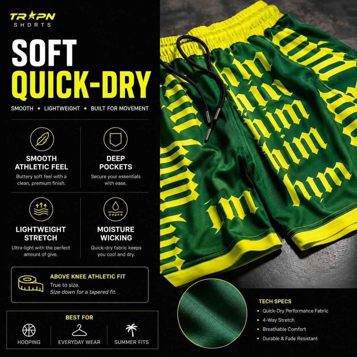 HiM Red Alert Basketball Dry Fit Shorts