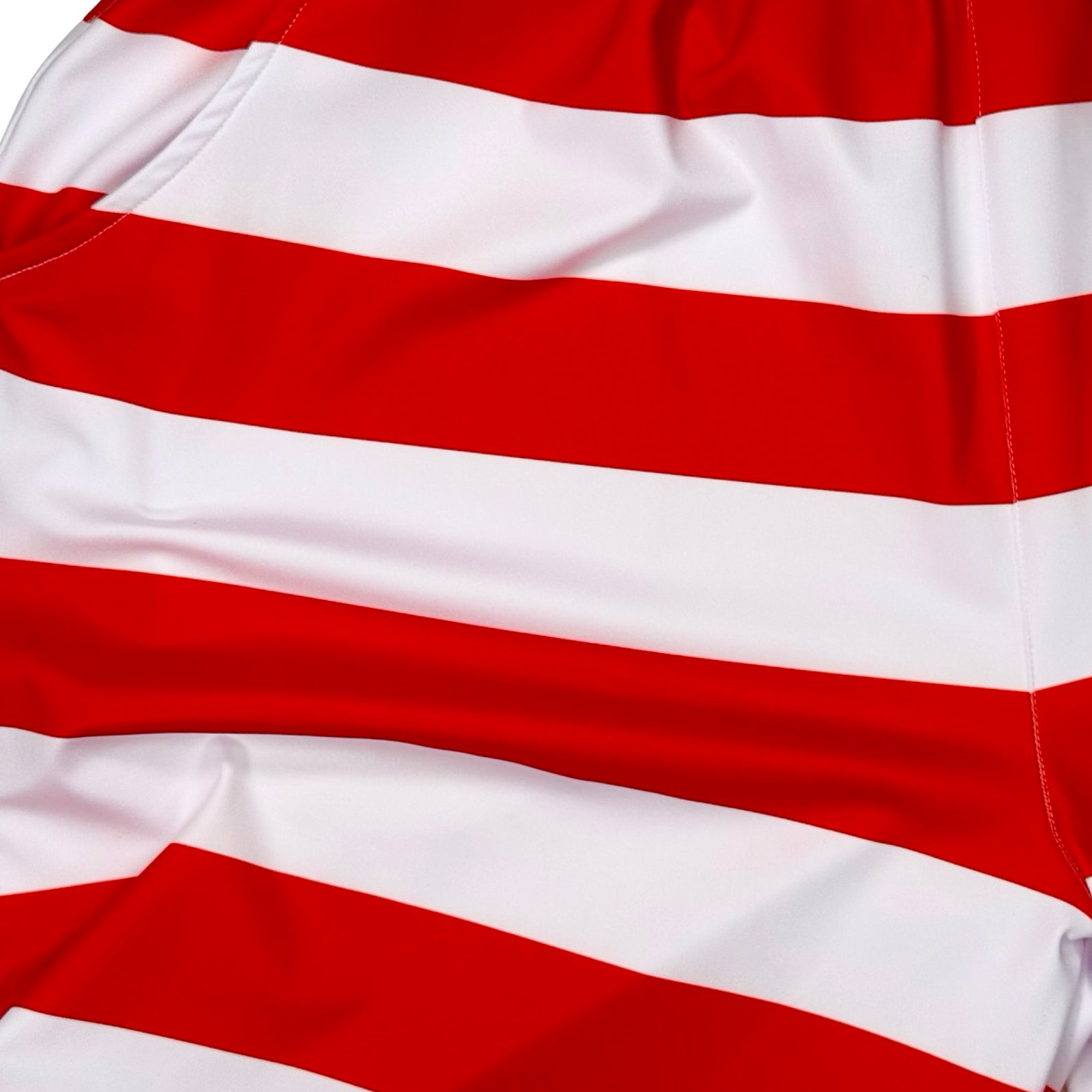 Close-up of red and white striped fabric