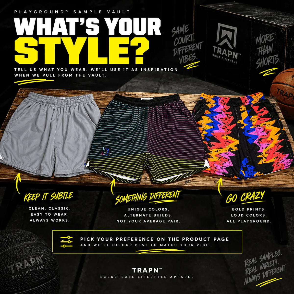 PLAYGROUND™ SAMPLE VAULT — XL MYSTERY SHORTS