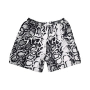 White mesh snakeskin pattern basketball shorts