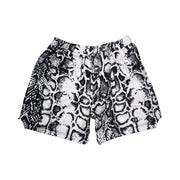 White mesh snakeskin pattern basketball shorts