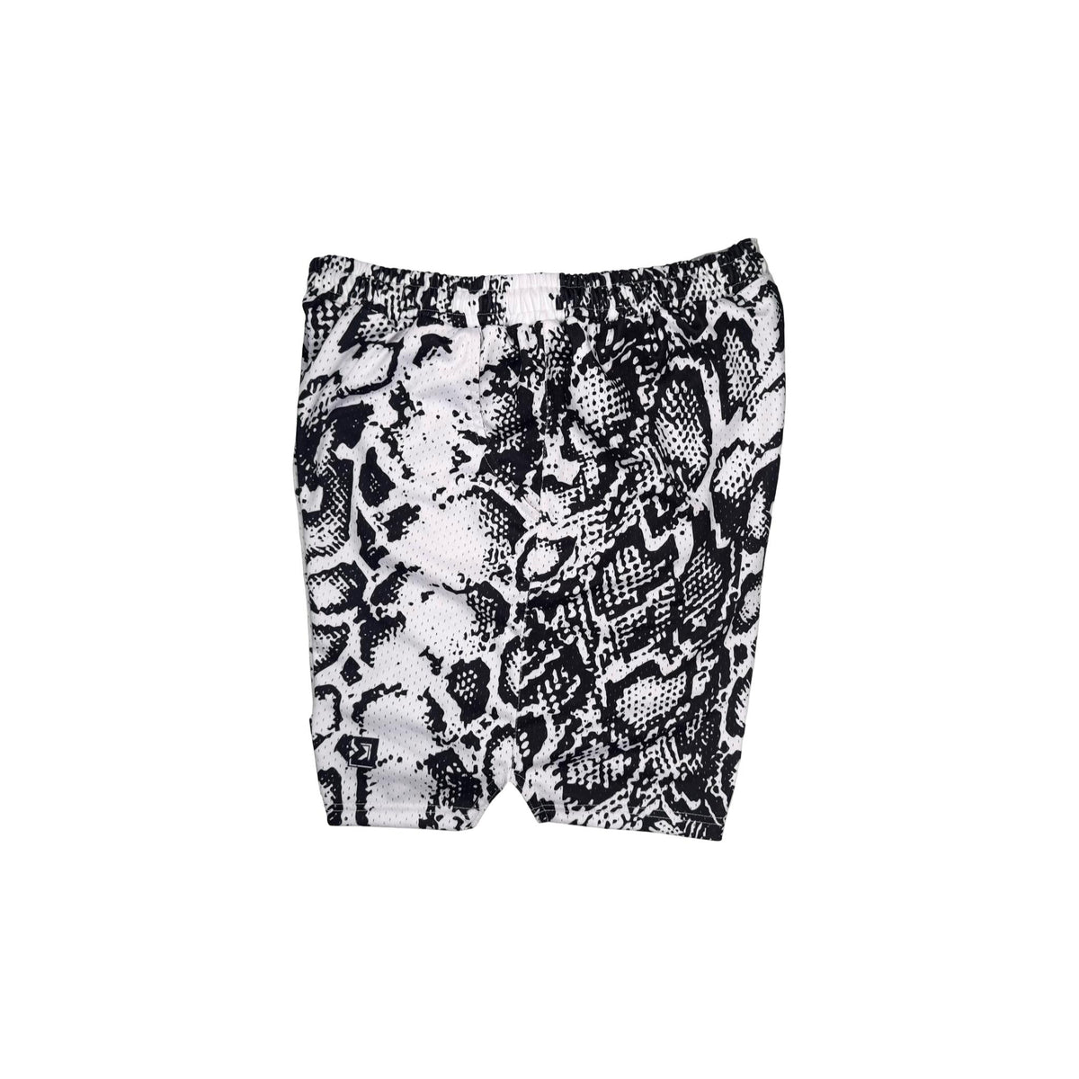 White mesh snakeskin pattern basketball shorts