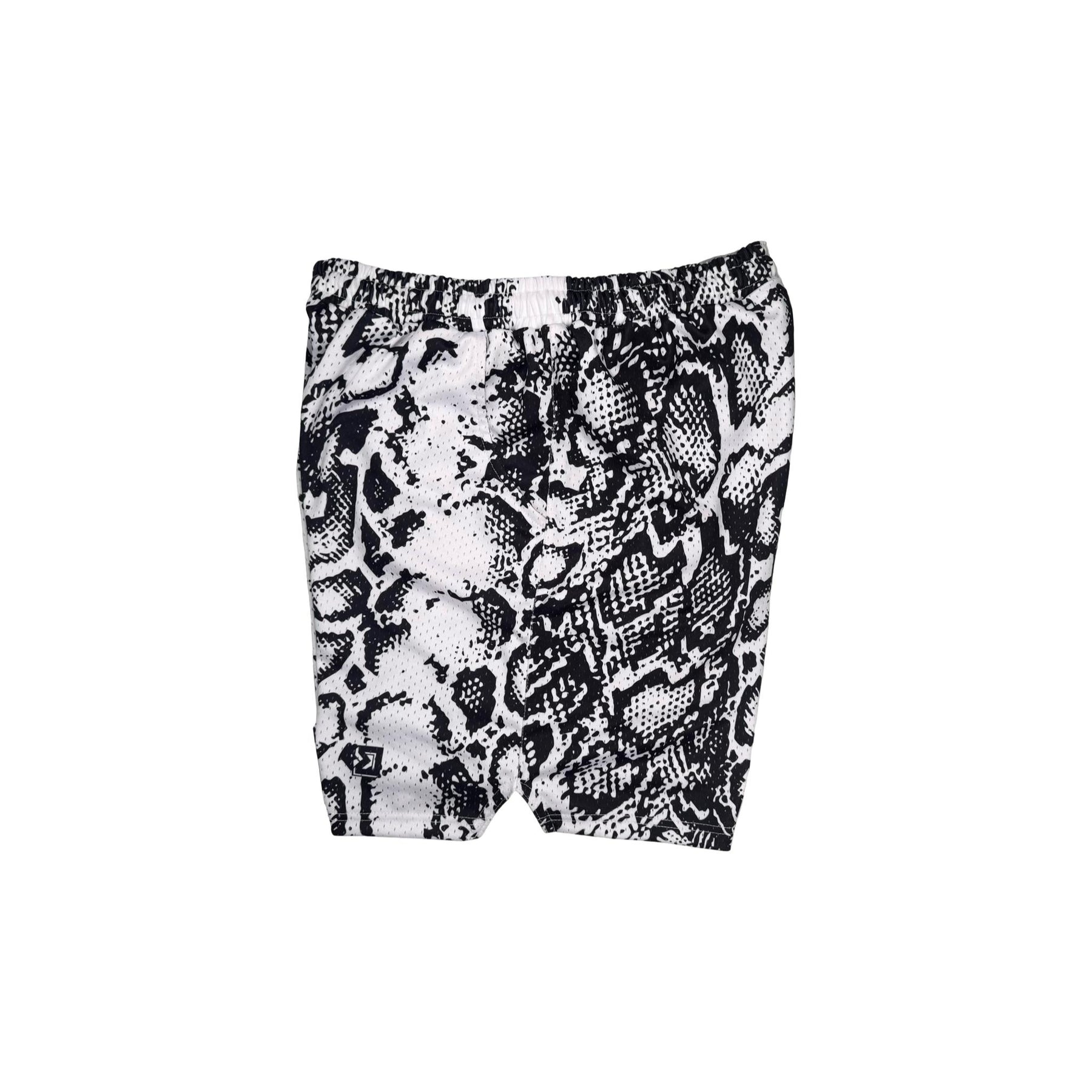 White mesh snakeskin pattern basketball shorts