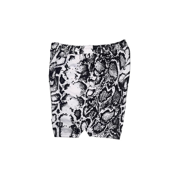 White mesh snakeskin pattern basketball shorts
