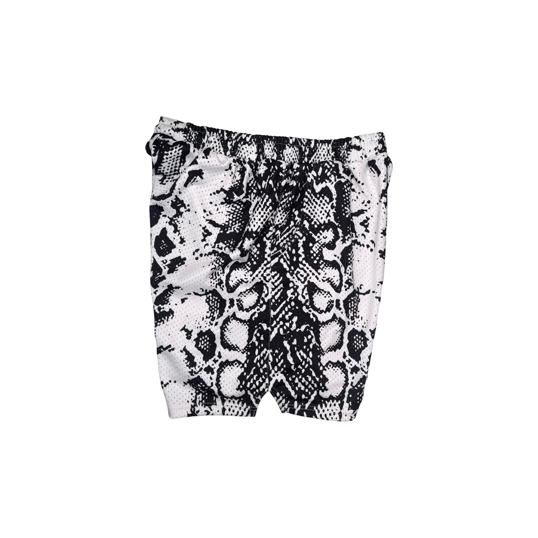 White mesh snakeskin pattern basketball shorts