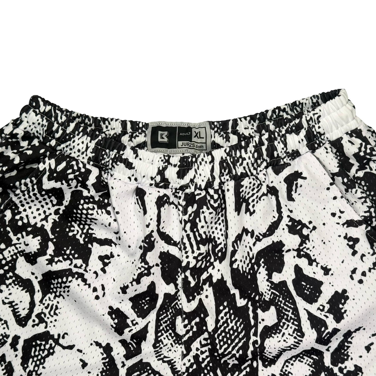 White Mamba Mesh Basketball Shorts — Dry Fit