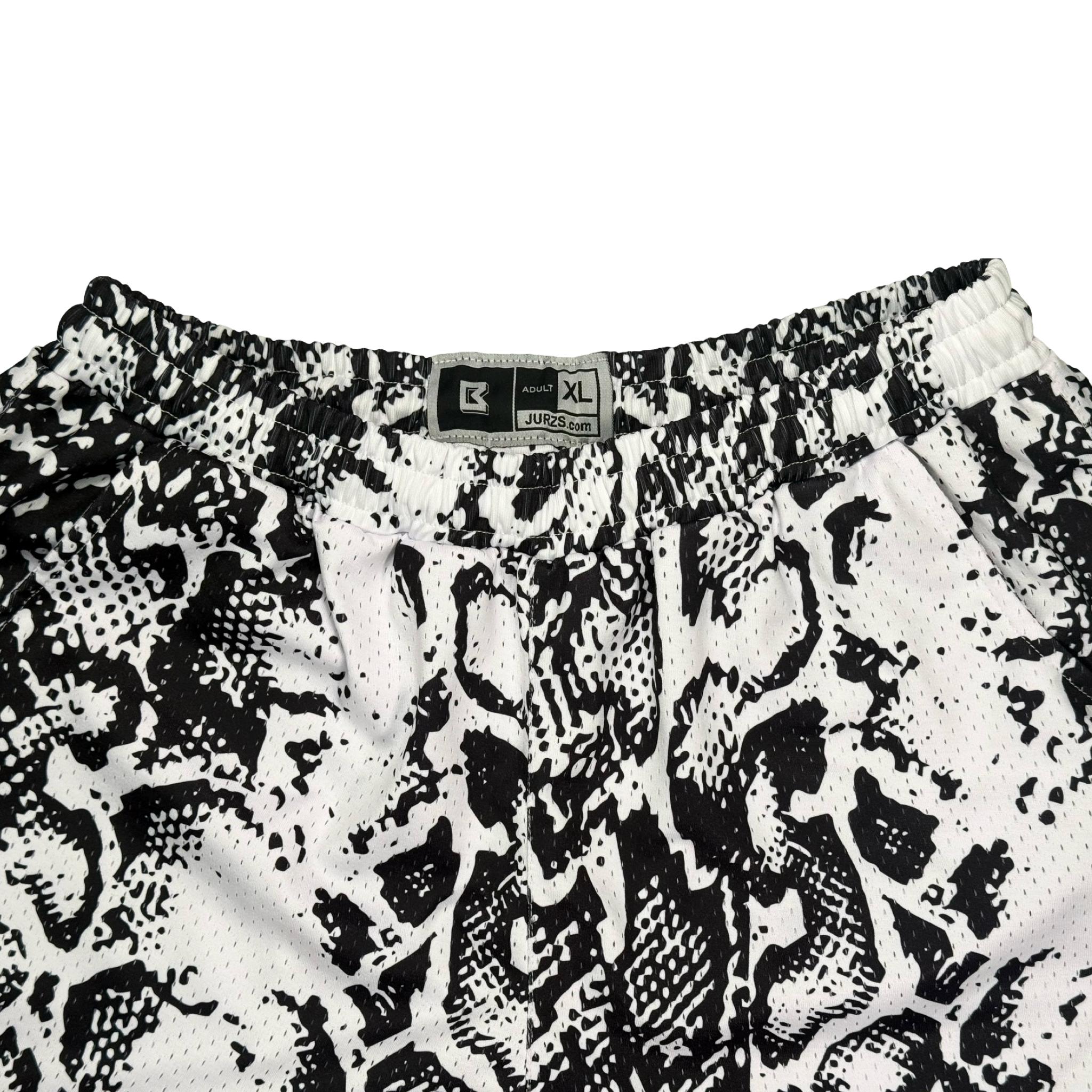 White Mamba Mesh Basketball Shorts — Dry Fit
