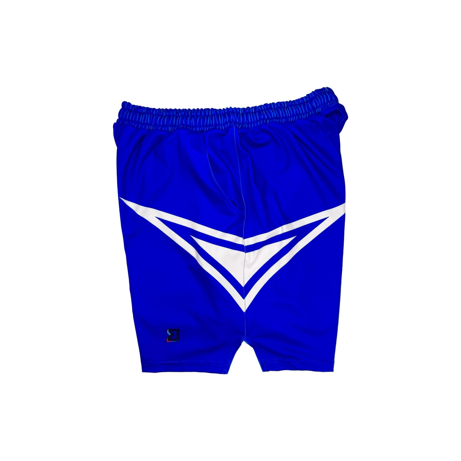 Blue and white dry fit athletic shorts