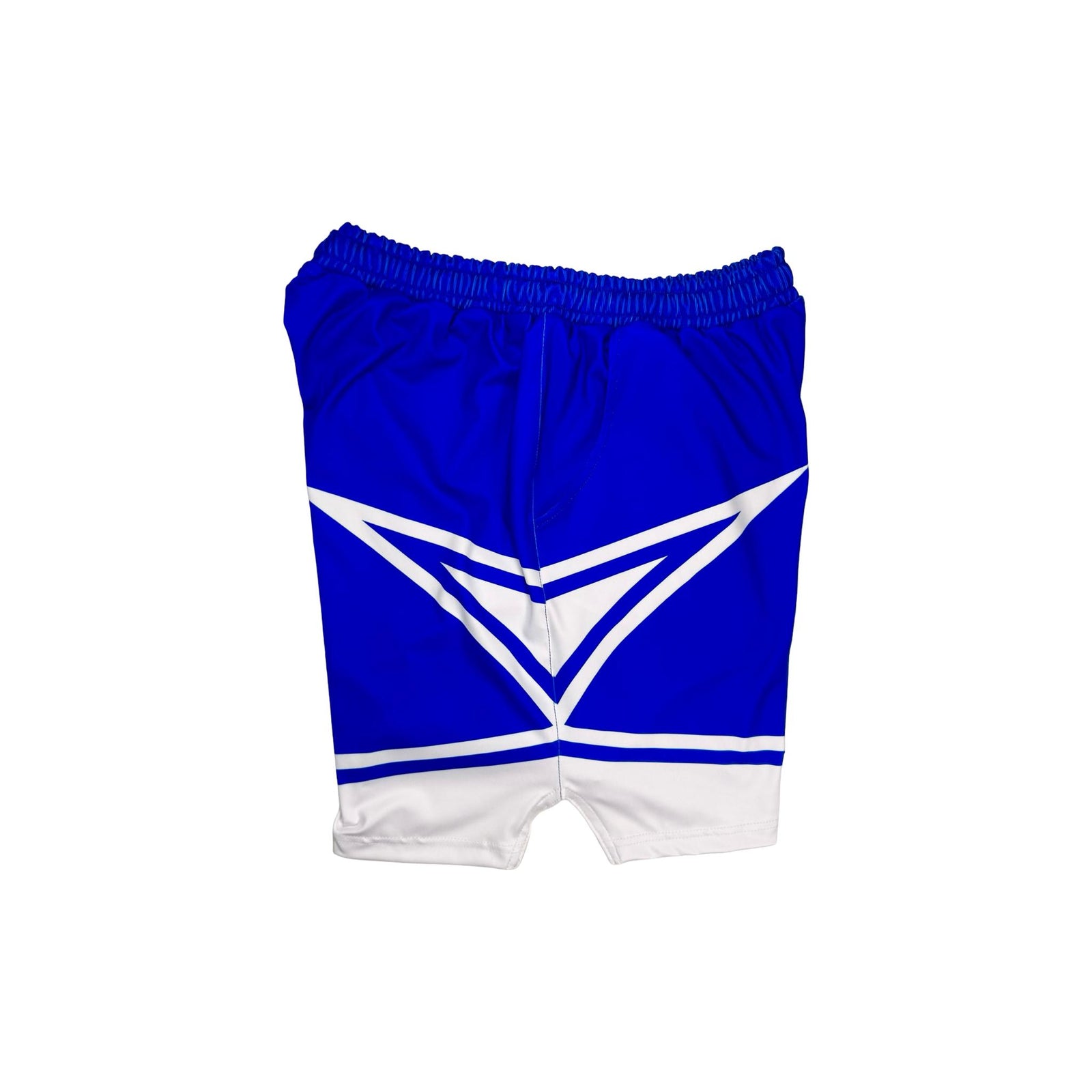 Blue and white dry fit athletic shorts