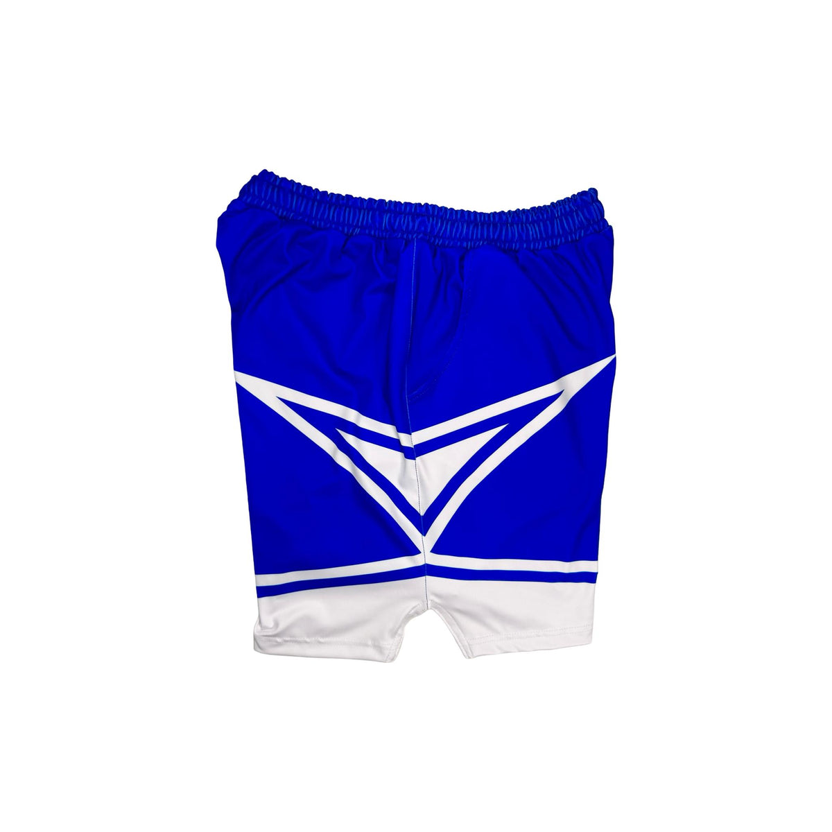 Blue and white dry fit athletic shorts
