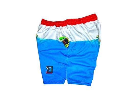 JAWz Dry-Fit Shorts – Red, White & Blue 🦈🇺🇸 - Trap'n Shorts