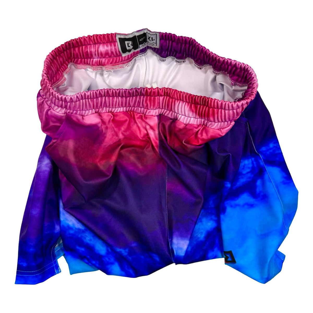 Colorful  pink blue and purple gradient see shore shorts