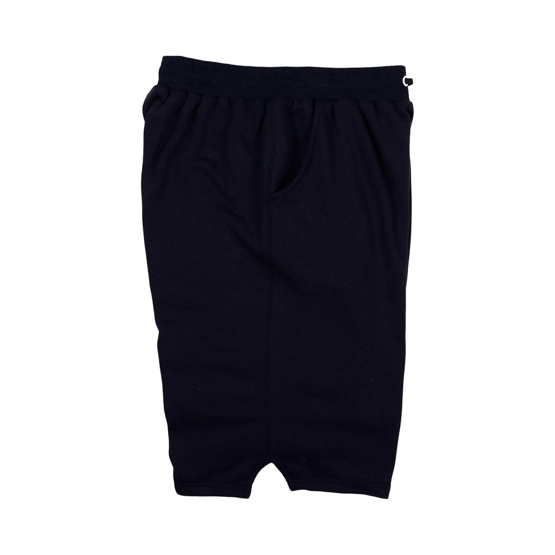 Black loopback jogger shorts on a white background