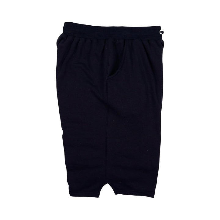 Black loopback jogger shorts on a white background