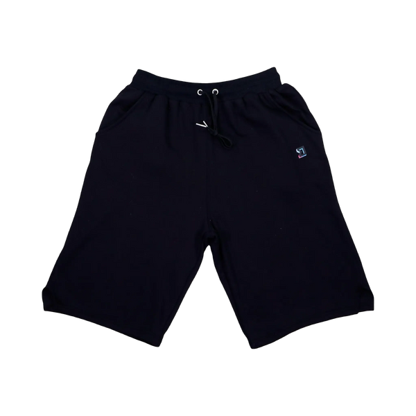 TRAPN™ Black OFF COURT™ 390 GSM heavyweight Loopback Terry™ joggers with relaxed below-the-knee fit, drawcord waistband, deep pockets and minimal branding.