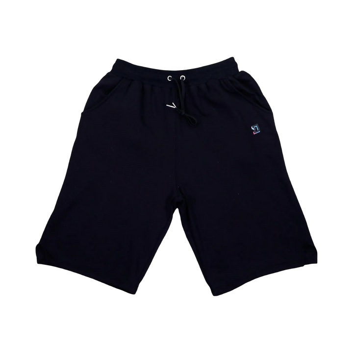 TRAPN™ Black OFF COURT™ 390 GSM heavyweight Loopback Terry™ joggers with relaxed below-the-knee fit, drawcord waistband, deep pockets and minimal branding.