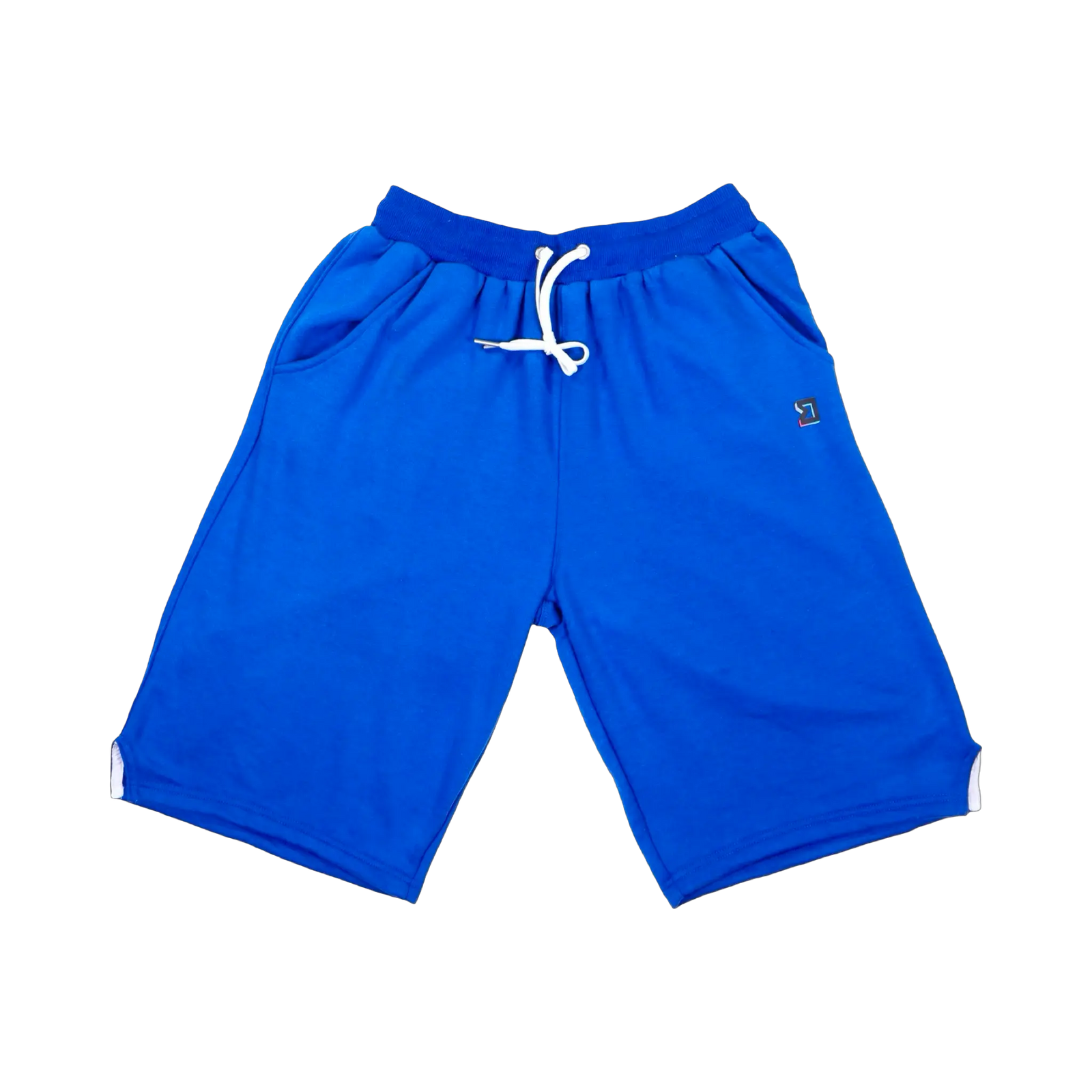 TRAPN™ Blue OFF COURT™ 390 GSM heavyweight Loopback Terry™ joggers with relaxed below-the-knee fit and minimal TRAPN branding.