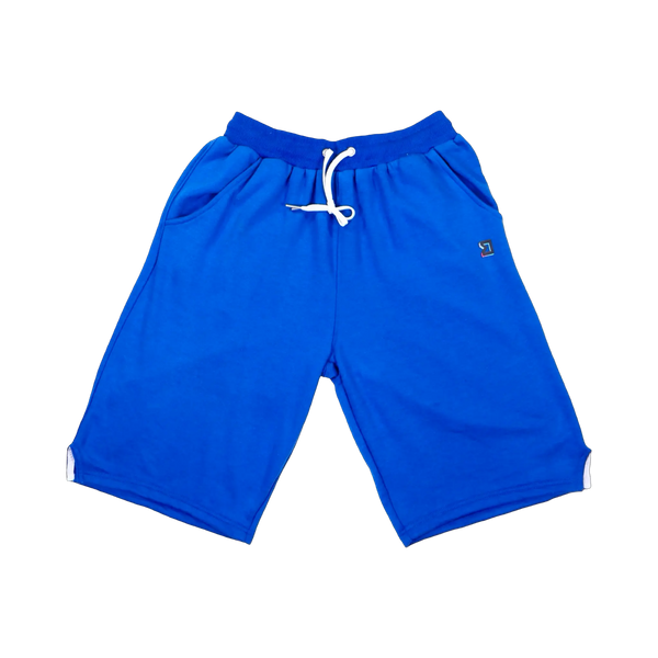 TRAPN™ Blue OFF COURT™ 390 GSM heavyweight Loopback Terry™ joggers with relaxed below-the-knee fit and minimal TRAPN branding.