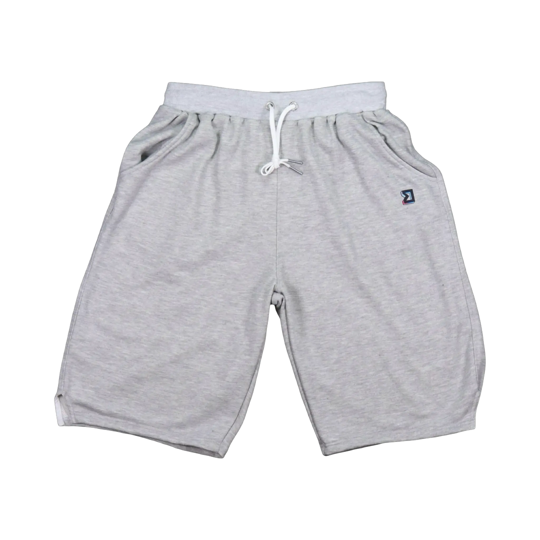TRAPN™ Grey OFF COURT™ 390 GSM heavyweight Loopback Terry™ joggers with heather grey finish and relaxed below-the-knee fit.