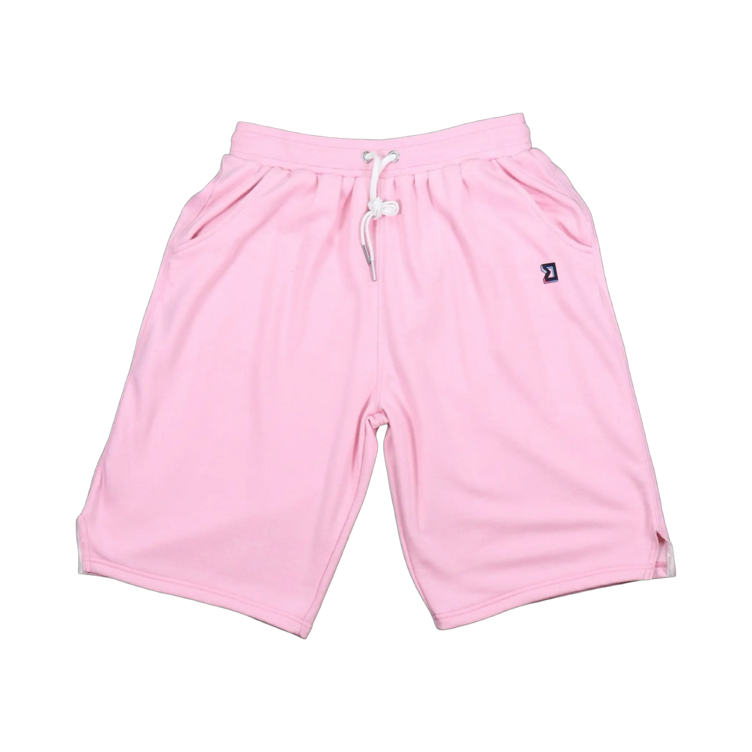 TRAPN™ Pink OFF COURT™ 390 GSM heavyweight Loopback Terry™ joggers with relaxed below-the-knee fit and minimal TRAPN branding.