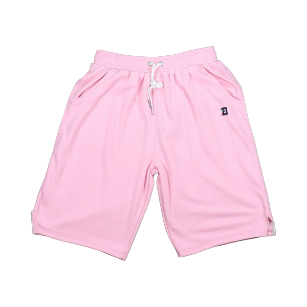 TRAPN™ Pink OFF COURT™ 390 GSM heavyweight Loopback Terry™ joggers with relaxed below-the-knee fit and minimal TRAPN branding.