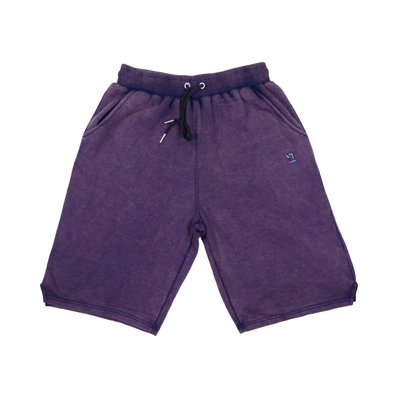 TRAPN™ Purple Acid OFF COURT™ 390 GSM heavyweight Loopback Terry™ joggers with washed purple finish and relaxed below-the-knee fit.