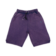 TRAPN™ Purple Acid OFF COURT™ 390 GSM heavyweight Loopback Terry™ joggers with washed purple finish and relaxed below-the-knee fit.