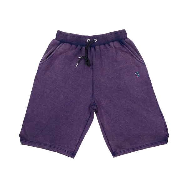 TRAPN™ Purple Acid OFF COURT™ 390 GSM heavyweight Loopback Terry™ joggers with washed purple finish and relaxed below-the-knee fit.