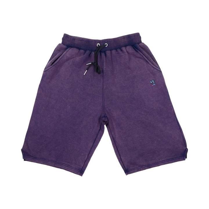 TRAPN™ Purple Acid OFF COURT™ 390 GSM heavyweight Loopback Terry™ joggers with washed purple finish and relaxed below-the-knee fit.