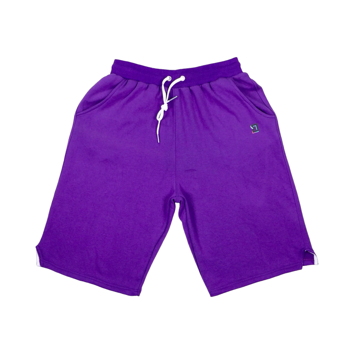 TRAPN™ Purple OFF COURT™ 390 GSM Loopback Terry™ joggers with relaxed below-the-knee fit, deep side pockets and minimal TRAPN™ branding.