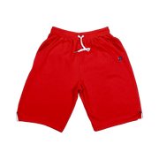 TRAPN™ Red OFF COURT™ 390 GSM heavyweight Loopback Terry™ joggers with relaxed below-the-knee fit and minimal TRAPN branding.