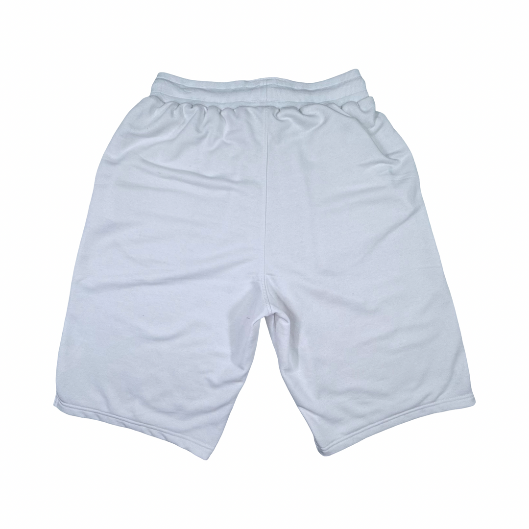 White Loopback Terry Jogger Shorts — Premium Cotton
