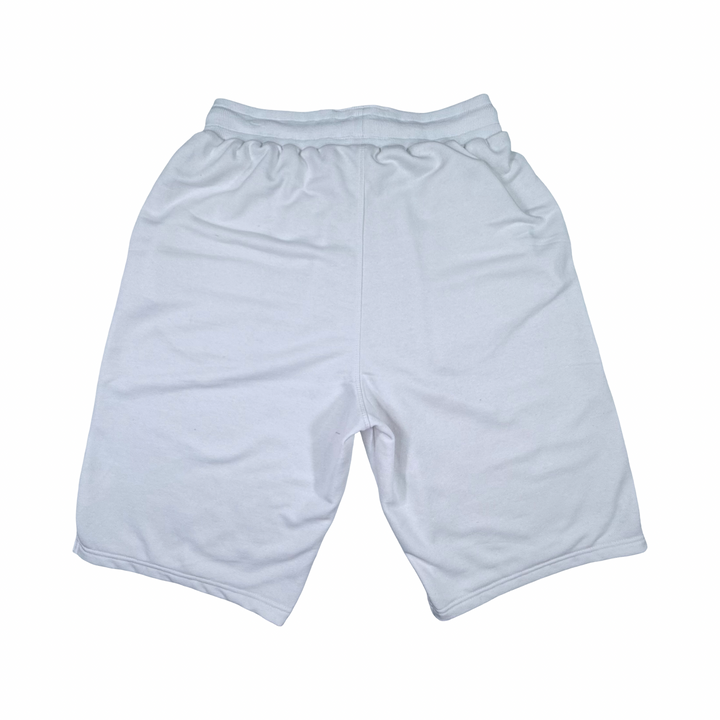 White Loopback Terry Jogger Shorts — Premium Cotton
