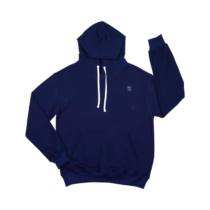 Navy Loopback Terry Hoodie — Premium Cotton