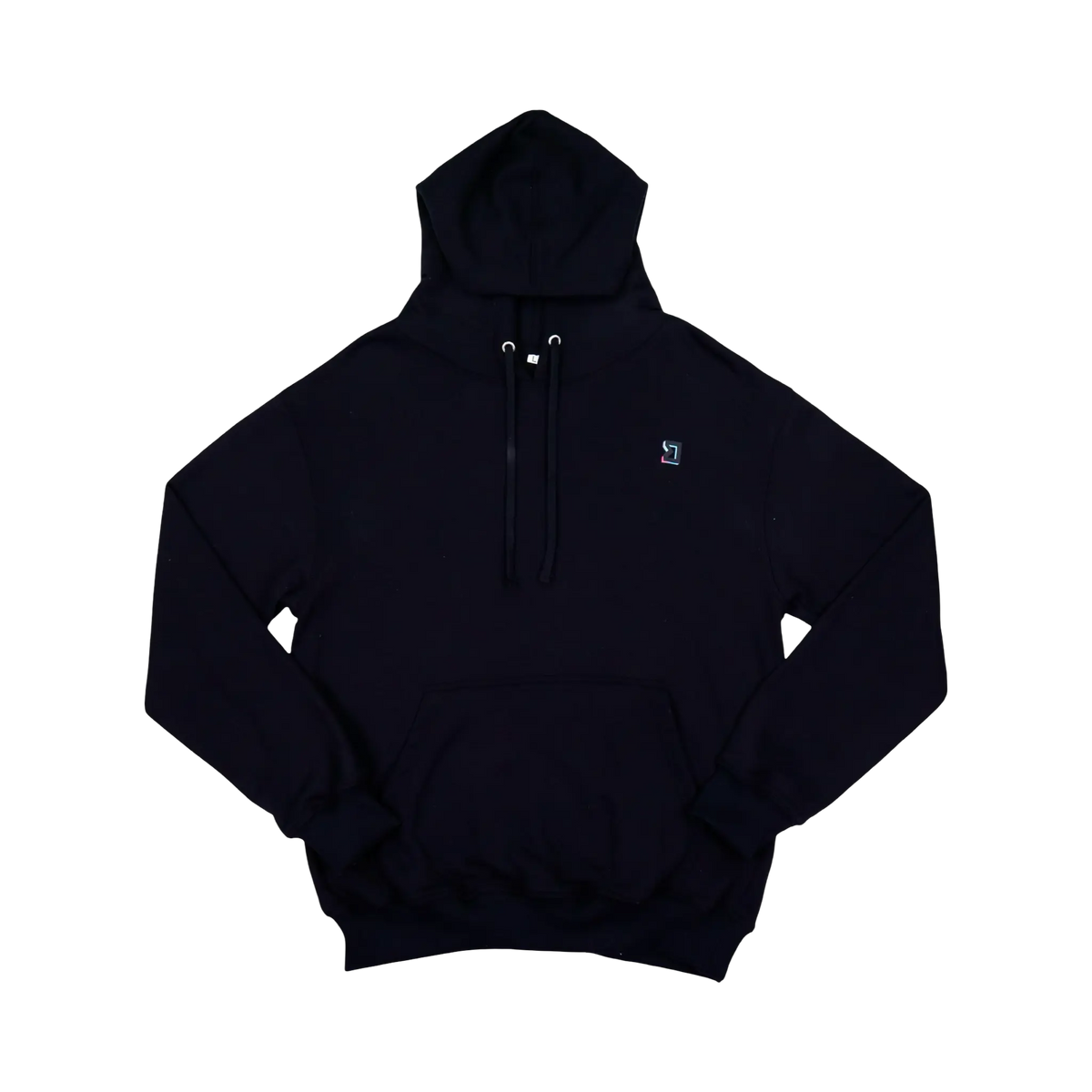 TRAPN™ Black OFF COURT™ 390 GSM heavyweight Loopback Terry™ pullover hoodie with kangaroo pocket and minimal chest logo.