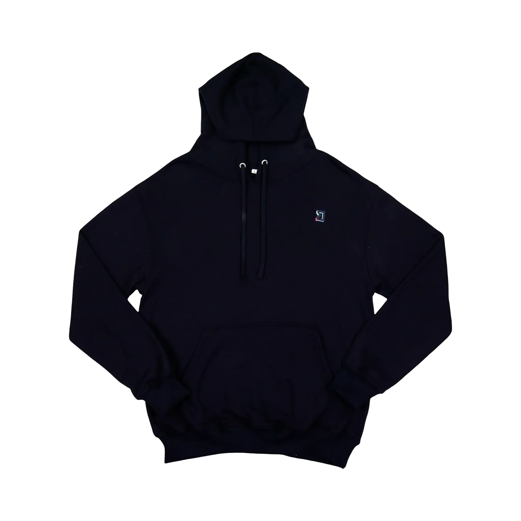 TRAPN™ Black OFF COURT™ 390 GSM heavyweight Loopback Terry™ pullover hoodie with kangaroo pocket and minimal chest logo.