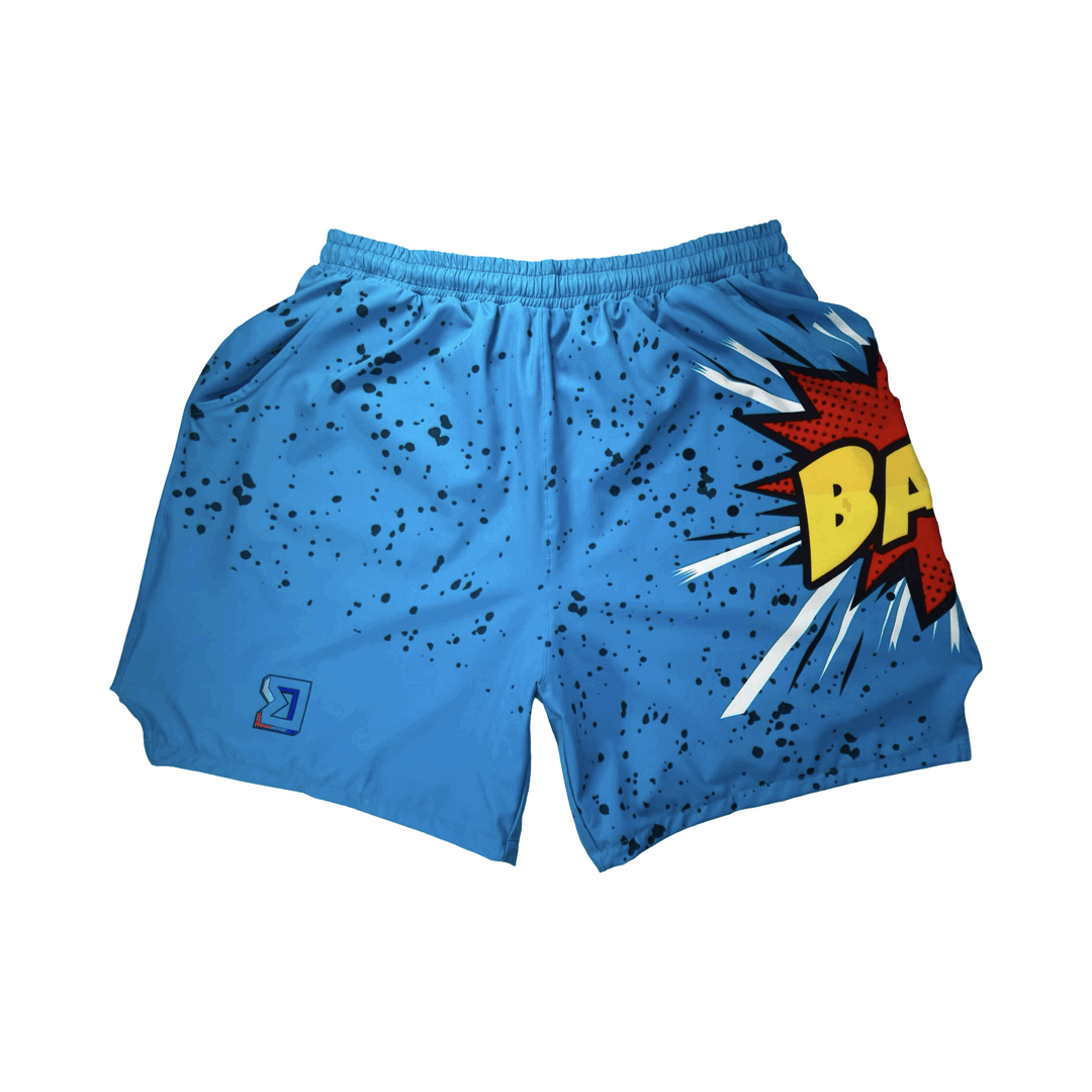 BANGer GO | BLUE Glow Water Repellent 4-Way Stretch Shorts Trap'n Shorts