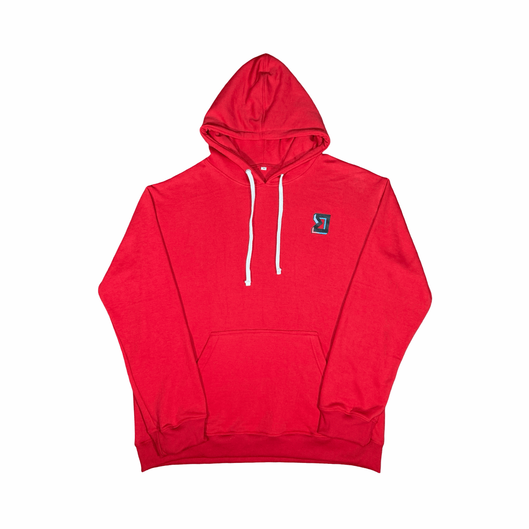 Premium Athletic Red Breathable Loopback Hoodie – Breathable Non-Fleece Trap'n Shorts