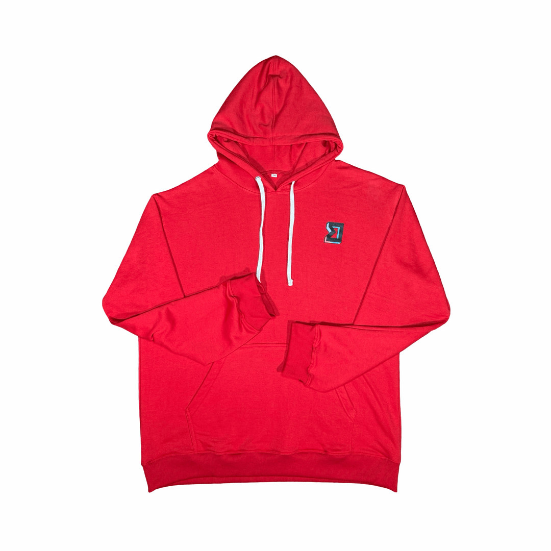 Premium Athletic Red Breathable Loopback Hoodie – Breathable Non-Fleece Trap'n Shorts