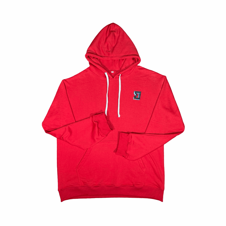 Premium Athletic Red Breathable Loopback Hoodie – Breathable Non-Fleece Trap'n Shorts