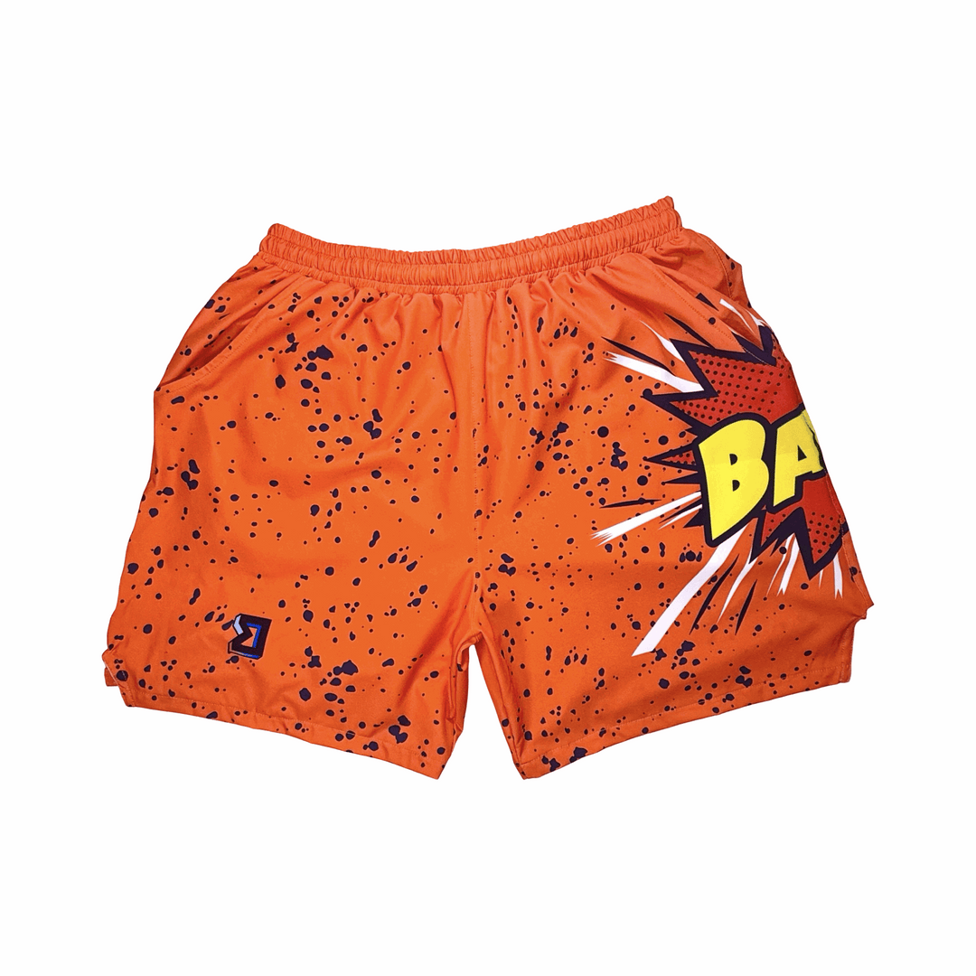 BANGer GO | ORANGE GLOW Water Repellent 4-Way Stretch Shorts Trap'n Shorts