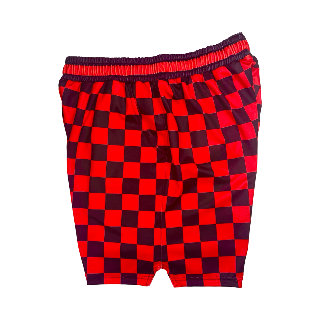 Checkmate Red Soft-QD Basketball Shorts — Dry Fit
